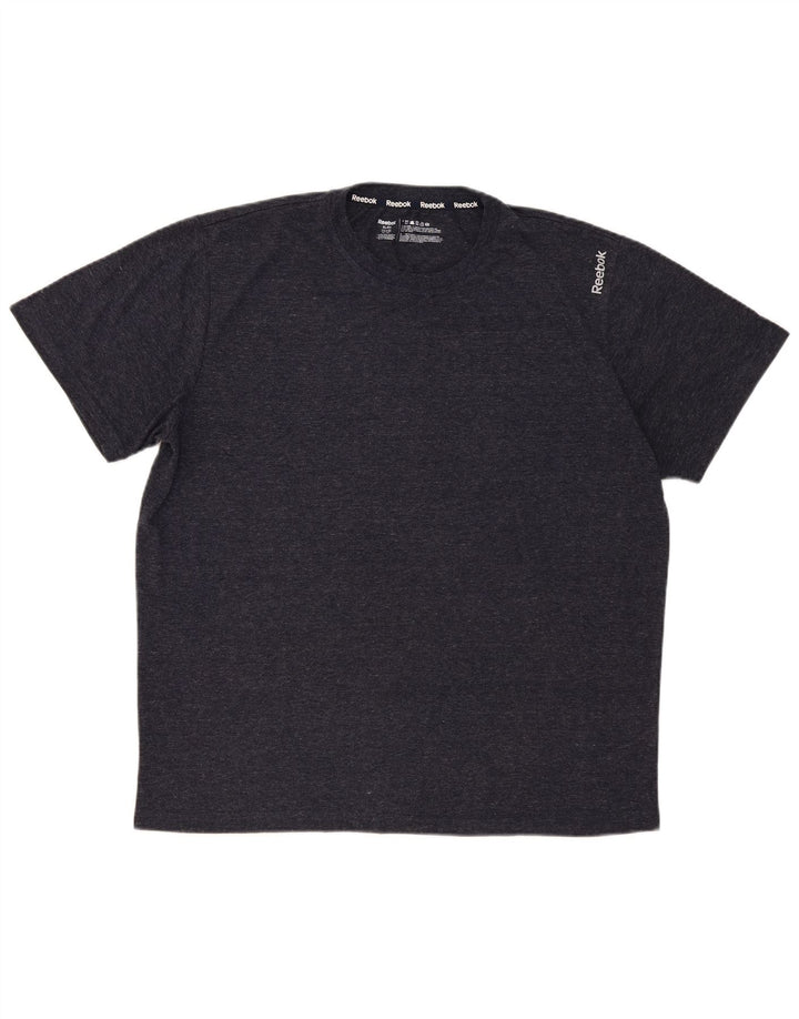T-shirt Reebok da uomo Top XL poliestere chiazzato grigio