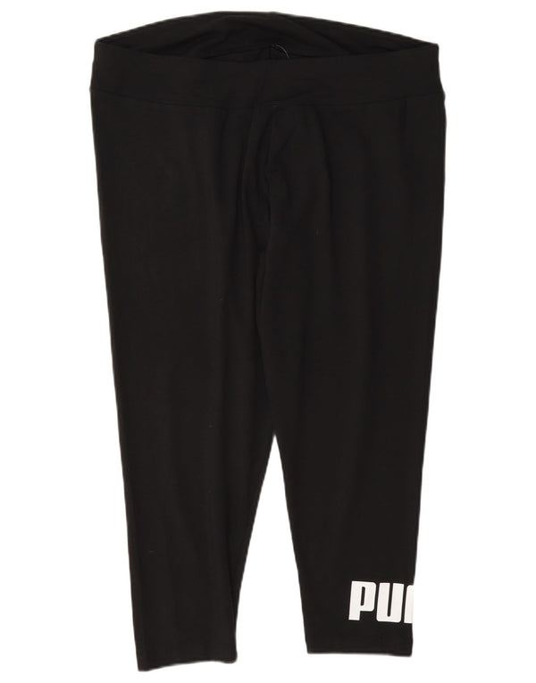 Leggings Capri grafici da donna UK 18 XL cotone nero