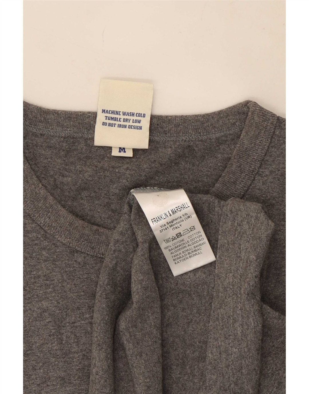 T-shirt da uomo Franklin & Marshall Top in cotone grigio medio