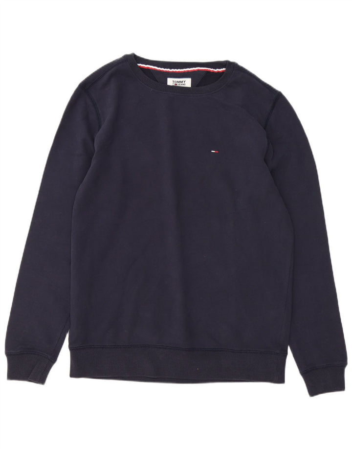 Tommy Hilfiger Uomo Felpa Maglione Grande Blu Navy Cotone