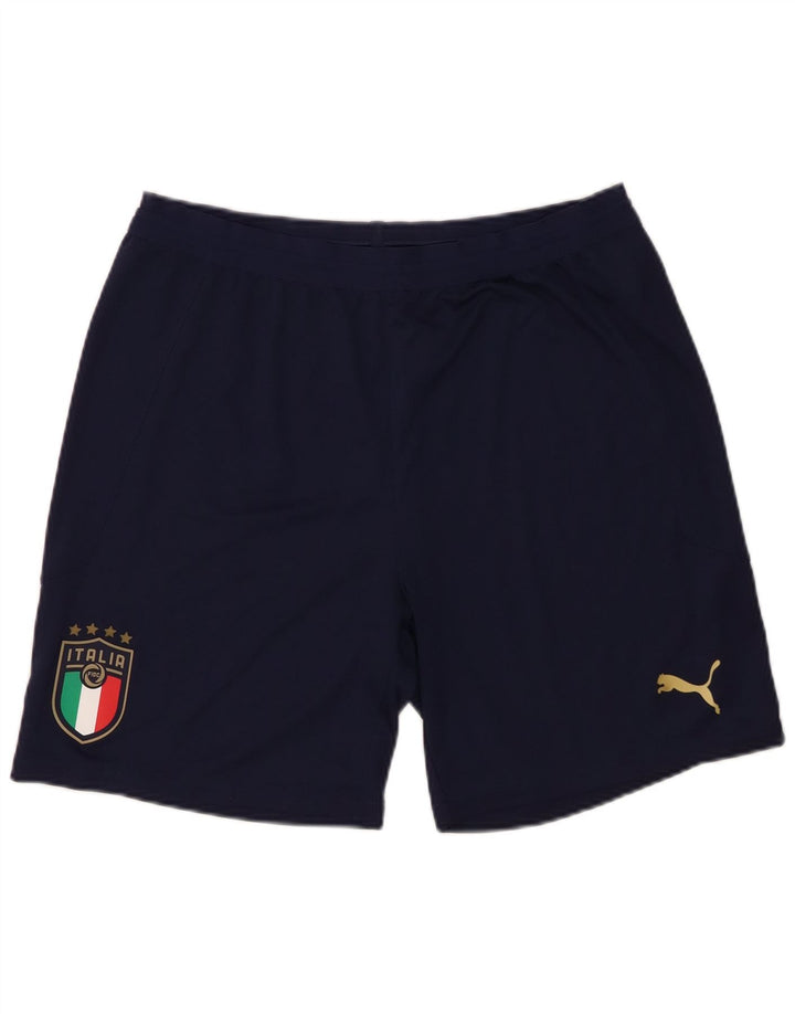 Puma Pantaloncini sportivi grafici da uomo Italia Large in poliestere blu navy