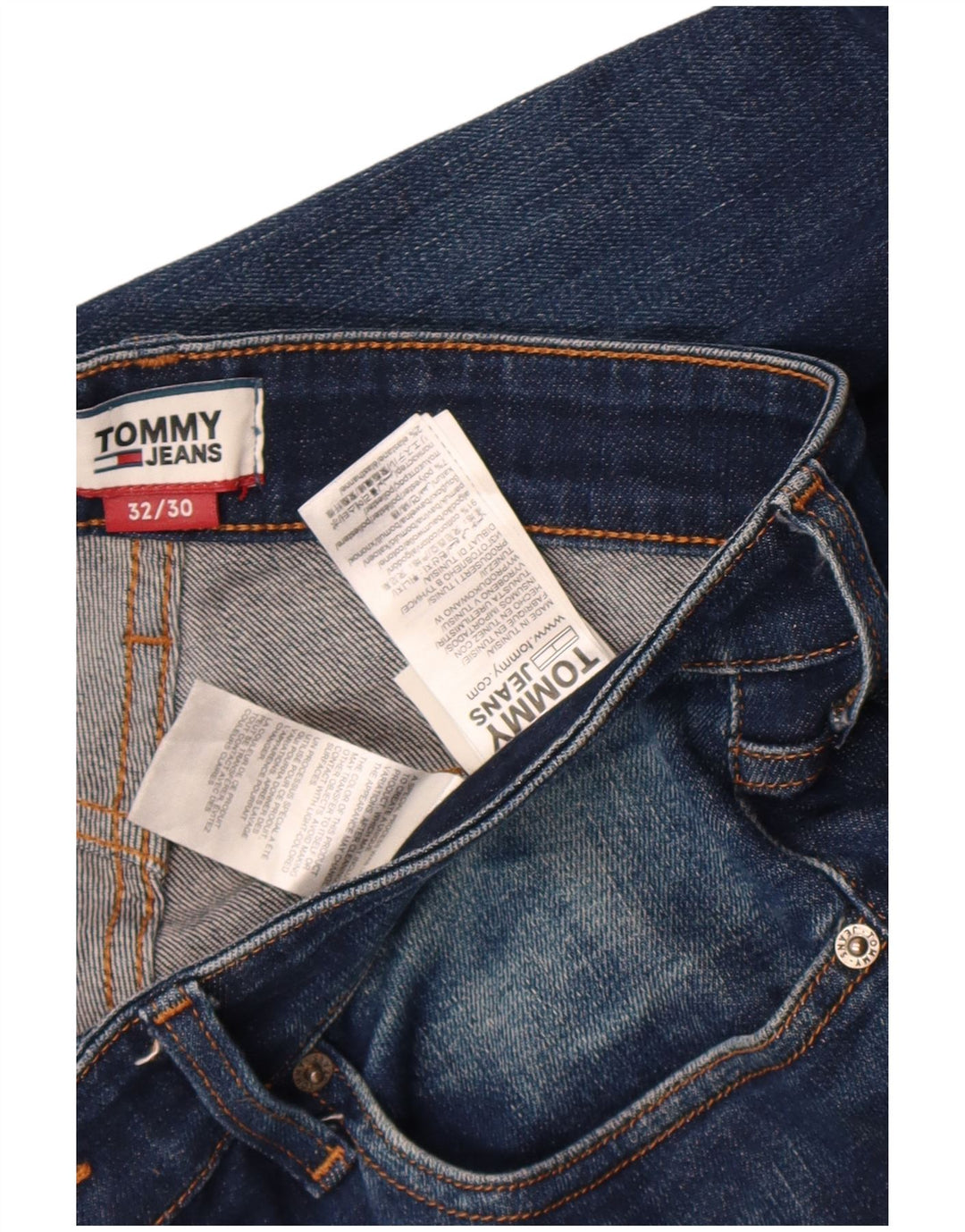 Jeans dritti da uomo Tommy Hilfiger W32 L30 cotone blu