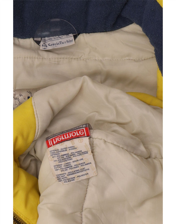 Giacca da sci con cappuccio da uomo Sergio Tacchini UK 36 Small Yellow Colourblock