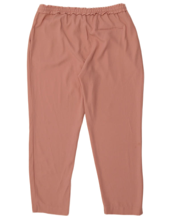 Pantaloni corti affusolati a vita alta da donna Zara UK 18 XL W32 L27 Rosa
