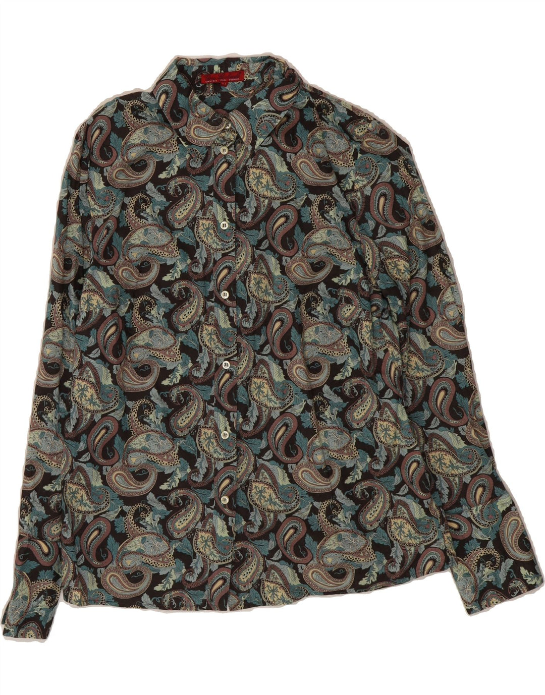 VINTAGE Womens Shirt EU 44 XL Multicoloured Paisley Cotton Vintage Vintage and Second-Hand Vintage from Messina Hembry 