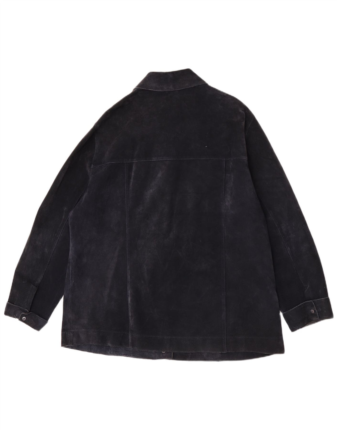 ELENA MIRO Giacca scamosciata da donna UK 18 XL Pelle blu navy