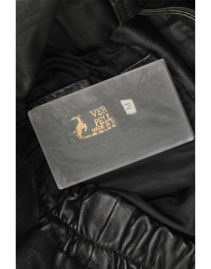 Giacca in pelle vintage da uomo UK 38 in pelle nera media