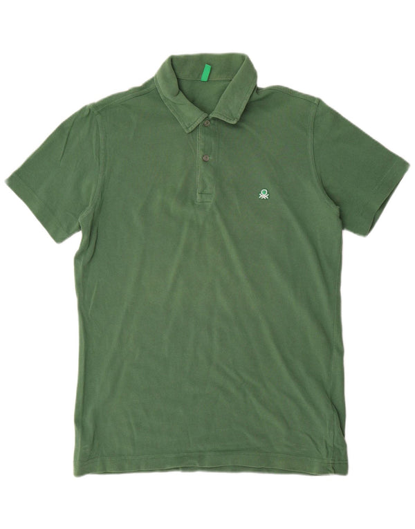 Polo Uomo Benetton In Cotone Verde Medio