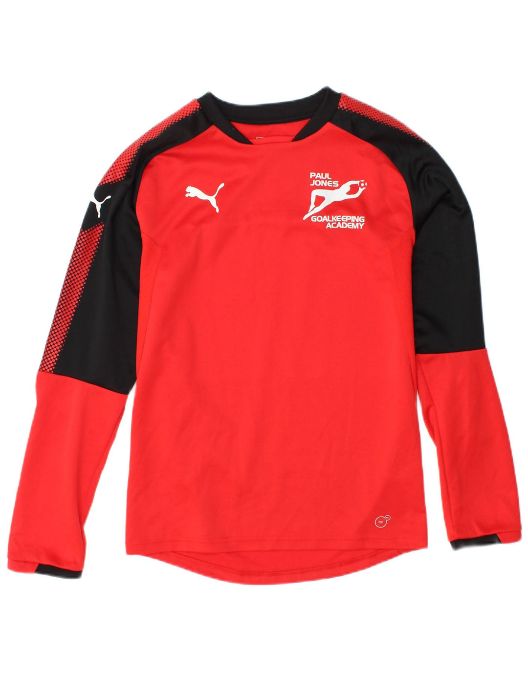 Maglia grafica PUMA da uomo a maniche lunghe XS rossa in poliestere color block