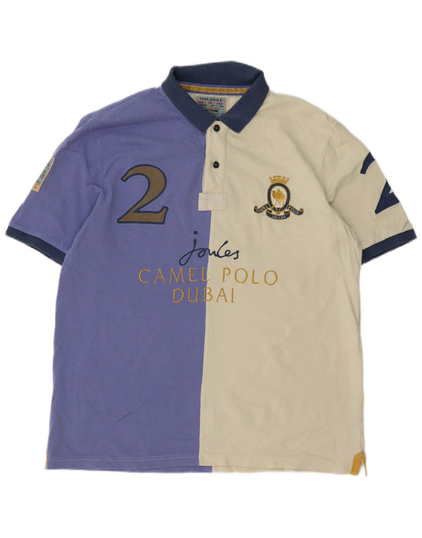Joules Polo da rugby da uomo con grafica Dubai XL in cotone color block bianco sporco