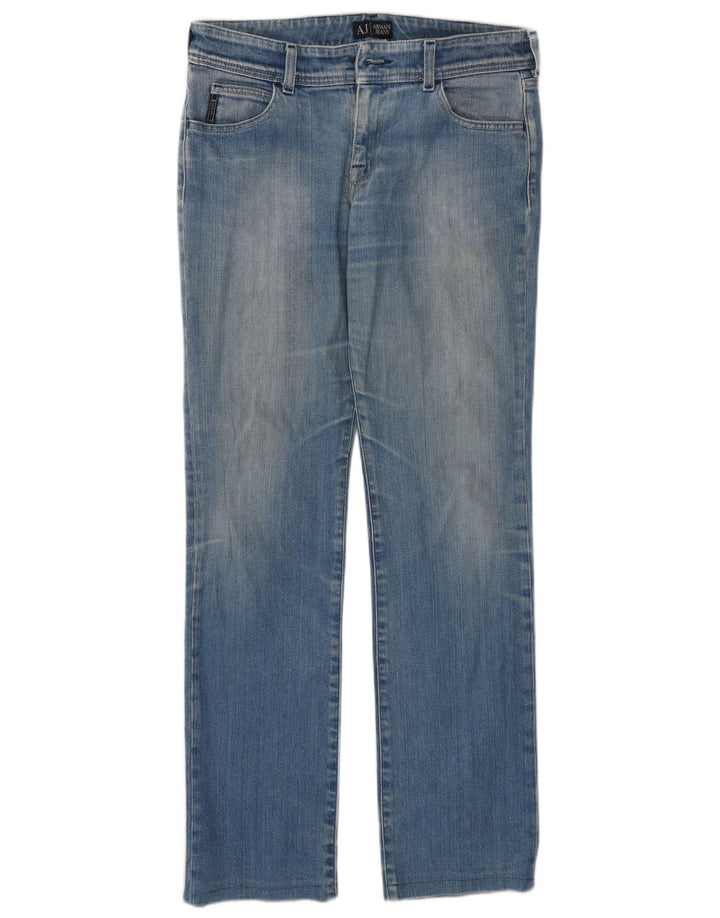 Jeans dritti da donna Armani W27 L32 cotone blu