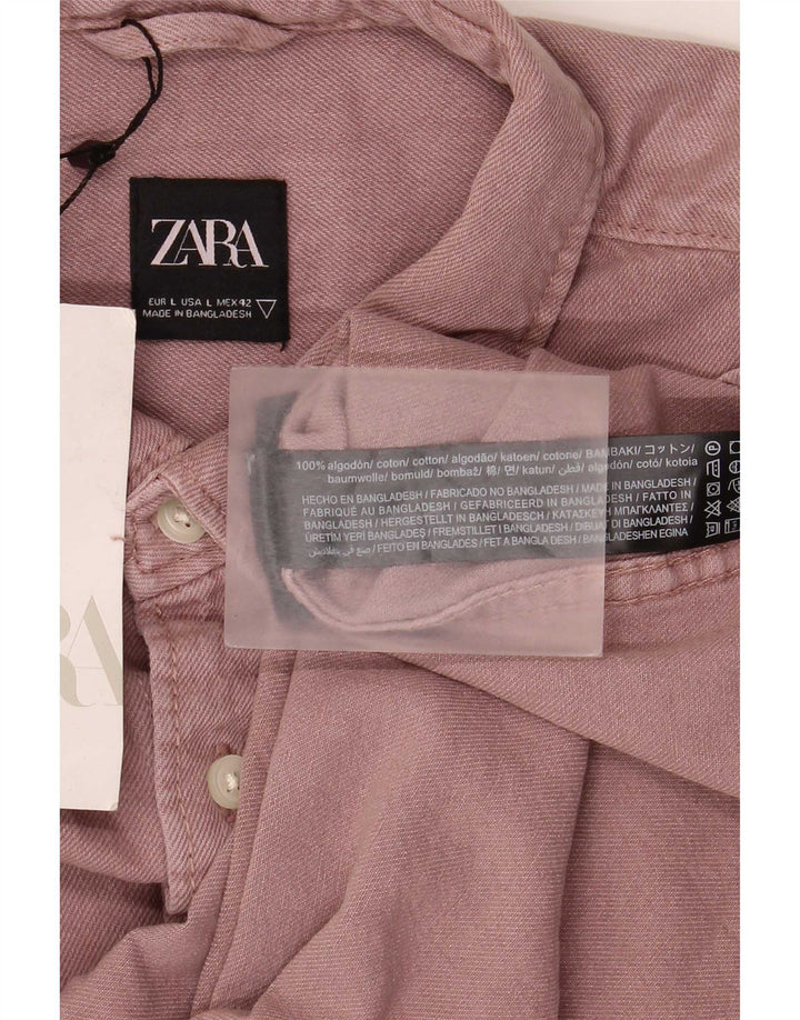 Camicia Zara Uomo Large Rosa Cotone