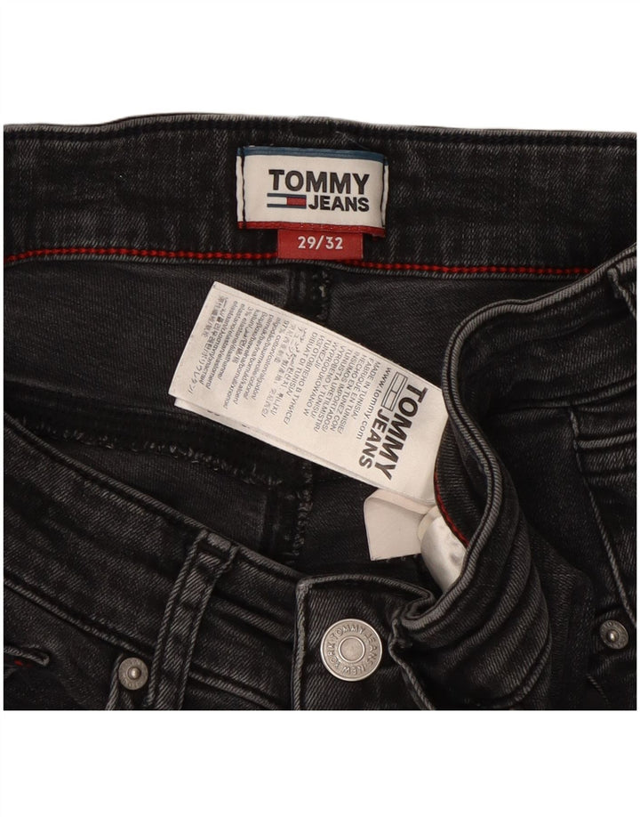 TOMMY HILFIGER Mens Slim Jeans W29 L32 Black Cotton