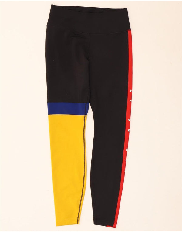 Leggings grafici Nike Dri Fit da donna UK 10 Small Black Colourblock