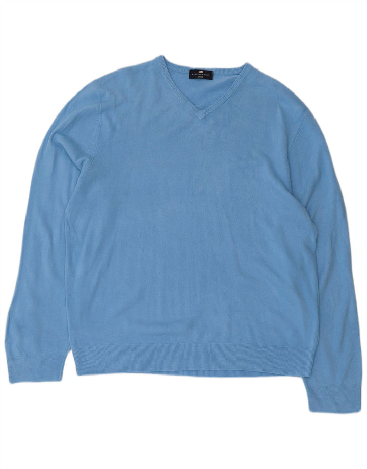 Maglione maglione con scollo a V blu Harbour da uomo Marks & Spencer XL acrilico