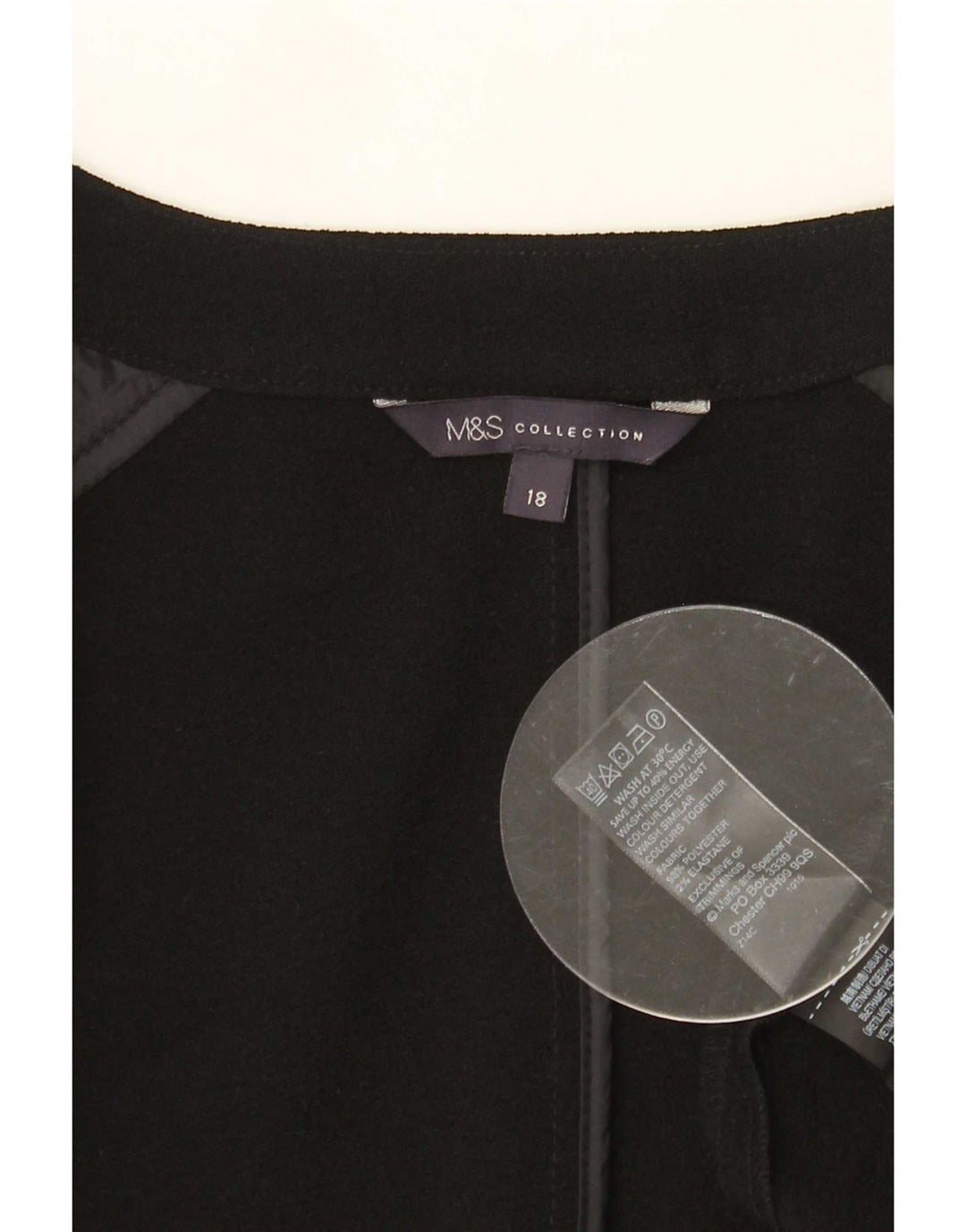 Gilet lungo da donna Marks & Spencer UK 18 XL poliestere nero