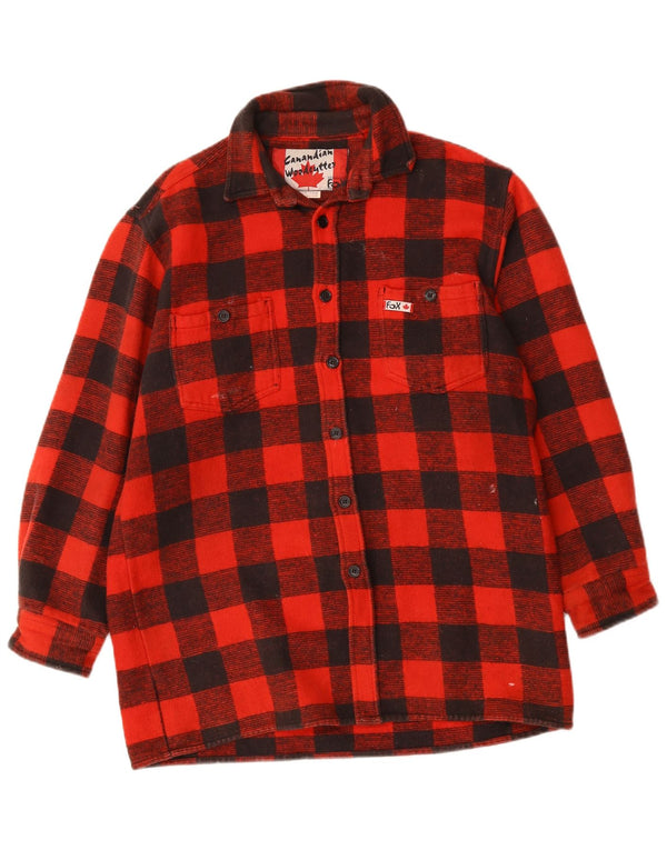 CANADIAN Camicia da uomo in flanella da boscaiolo, cotone a quadri rossi grandi