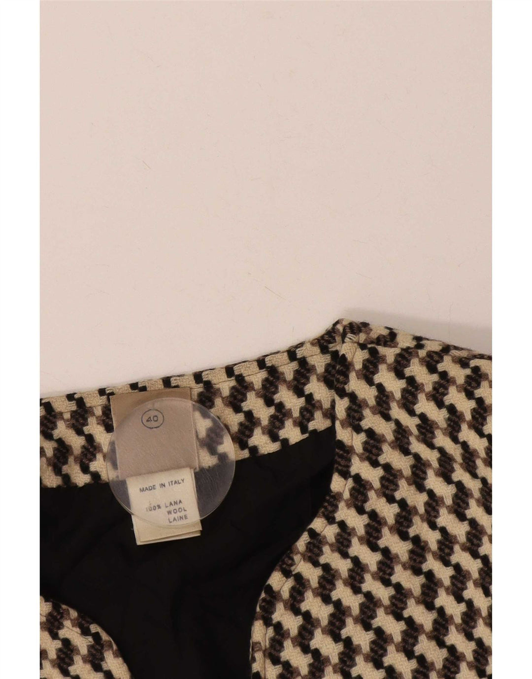 Giacca blazer corta da donna Poi By Krizia IT 40 piccolo pied de poule beige
