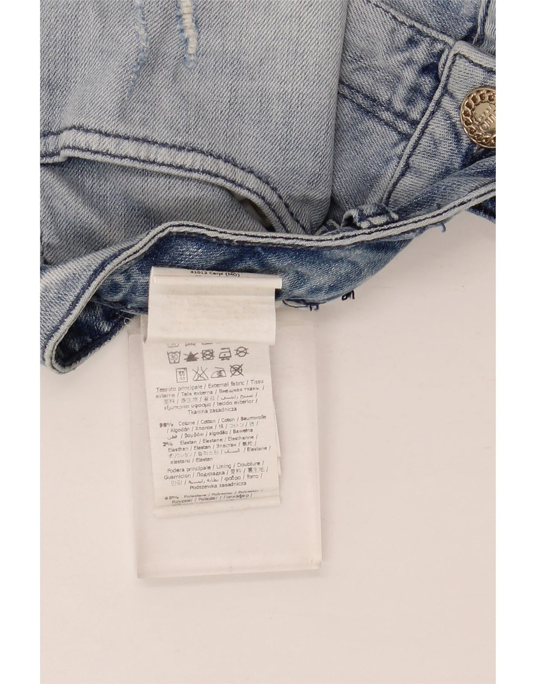 Mini gonna in denim effetto invecchiato da donna Liu Jo W28 in cotone blu medio