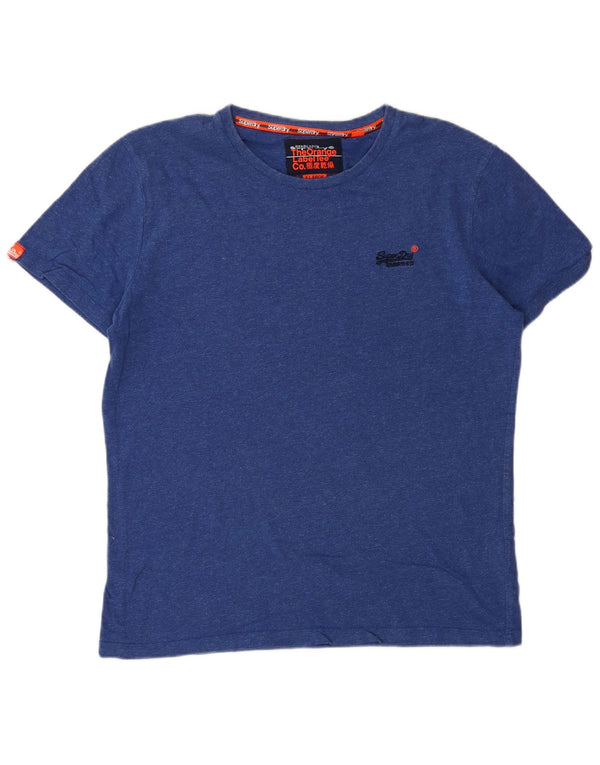 T-shirt da uomo SUPERDRY Top XL in cotone chiazzato blu