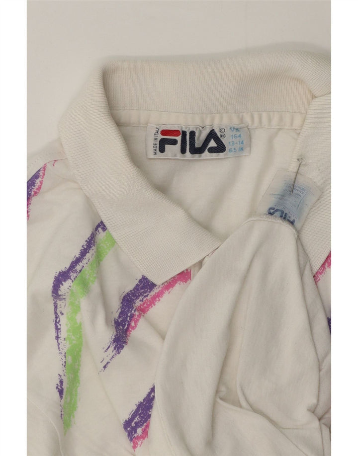 Polo Fila da bambino 13-14 anni in poliestere color block bianco