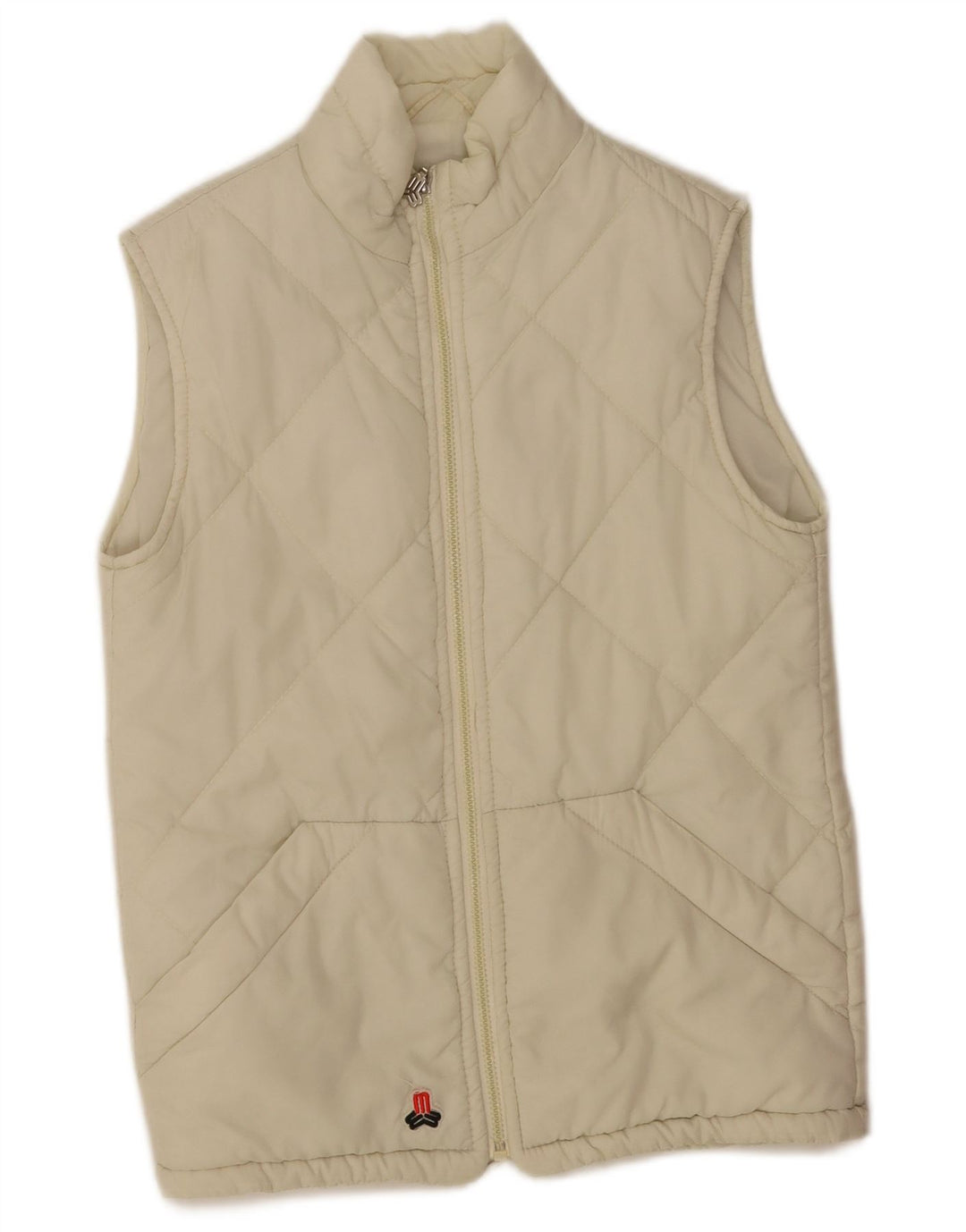Gilet trapuntato oversize da donna Maul UK 6 XS in poliammide bianco sporco
