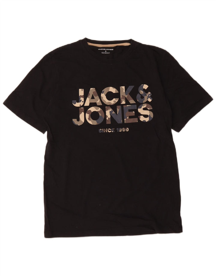 T-shirt grafica da uomo Jack & Jones Top piccola in cotone nero