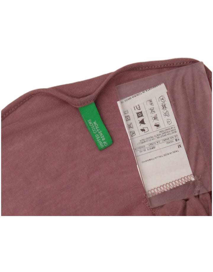 BENETTON Womens Oversized Top Long Sleeve UK 14 Medium Pink Modal