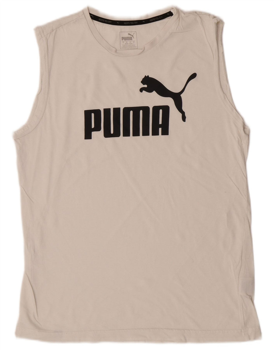 Canotta grafica da uomo Puma Large in cotone bianco