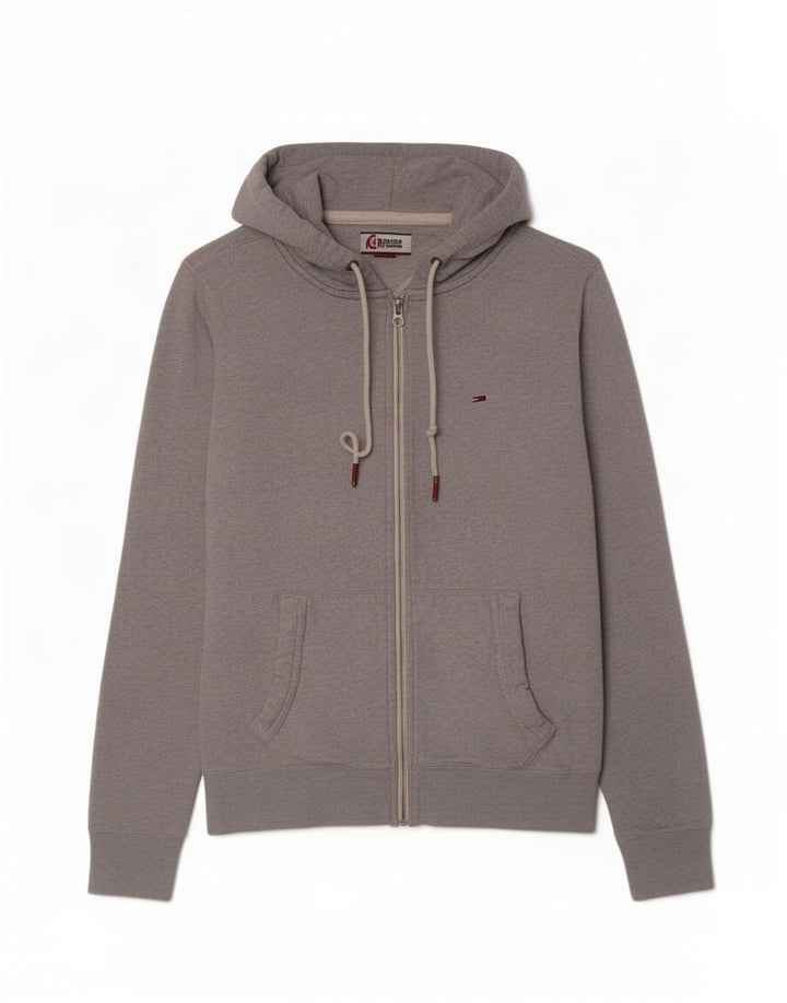 Maglione con cappuccio e zip da uomo Tommy Hilfiger grigio medio