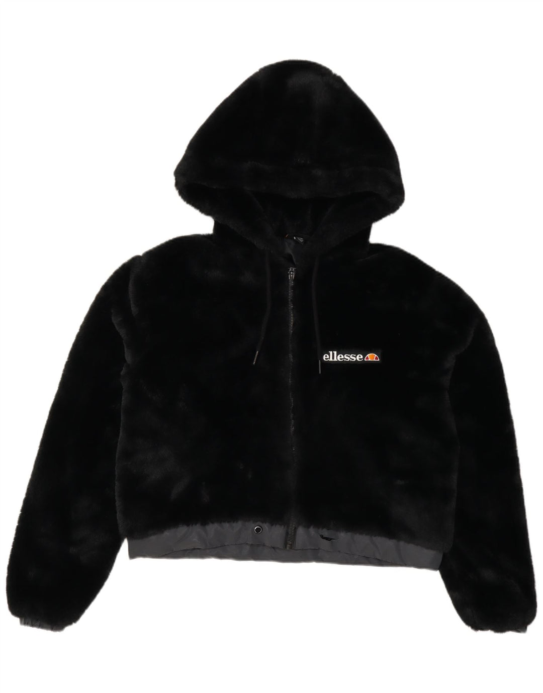 Giubbotto bomber oversize da donna Ellesse con orsetto con cappuccio UK 8 piccolo nero