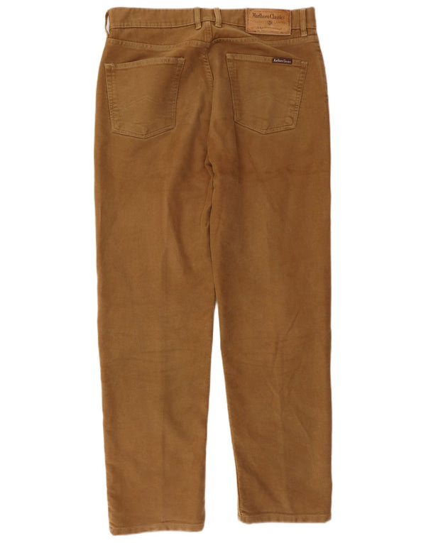 MARLBORO CLASSICS Pantaloni casual dritti da uomo W32 L30 cotone marrone