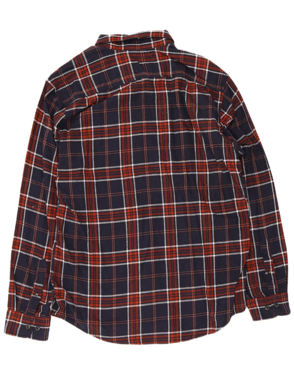 Camicia da uomo in flanella Jack & Jones XL in cotone a quadri blu navy