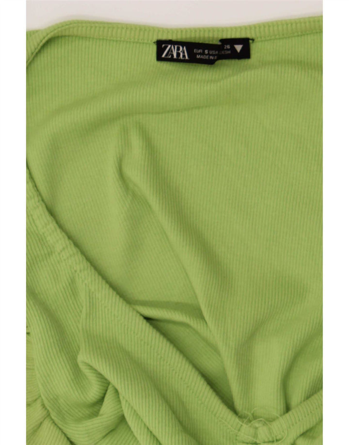 Top corto in camicetta corta da donna Zara UK 8 piccolo verde