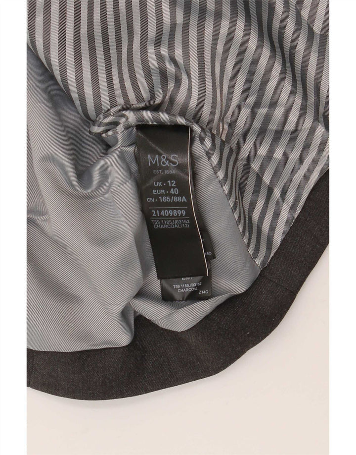 Giacca blazer a 1 bottone Marks & Spencer da donna UK 12 Poliestere grigio medio