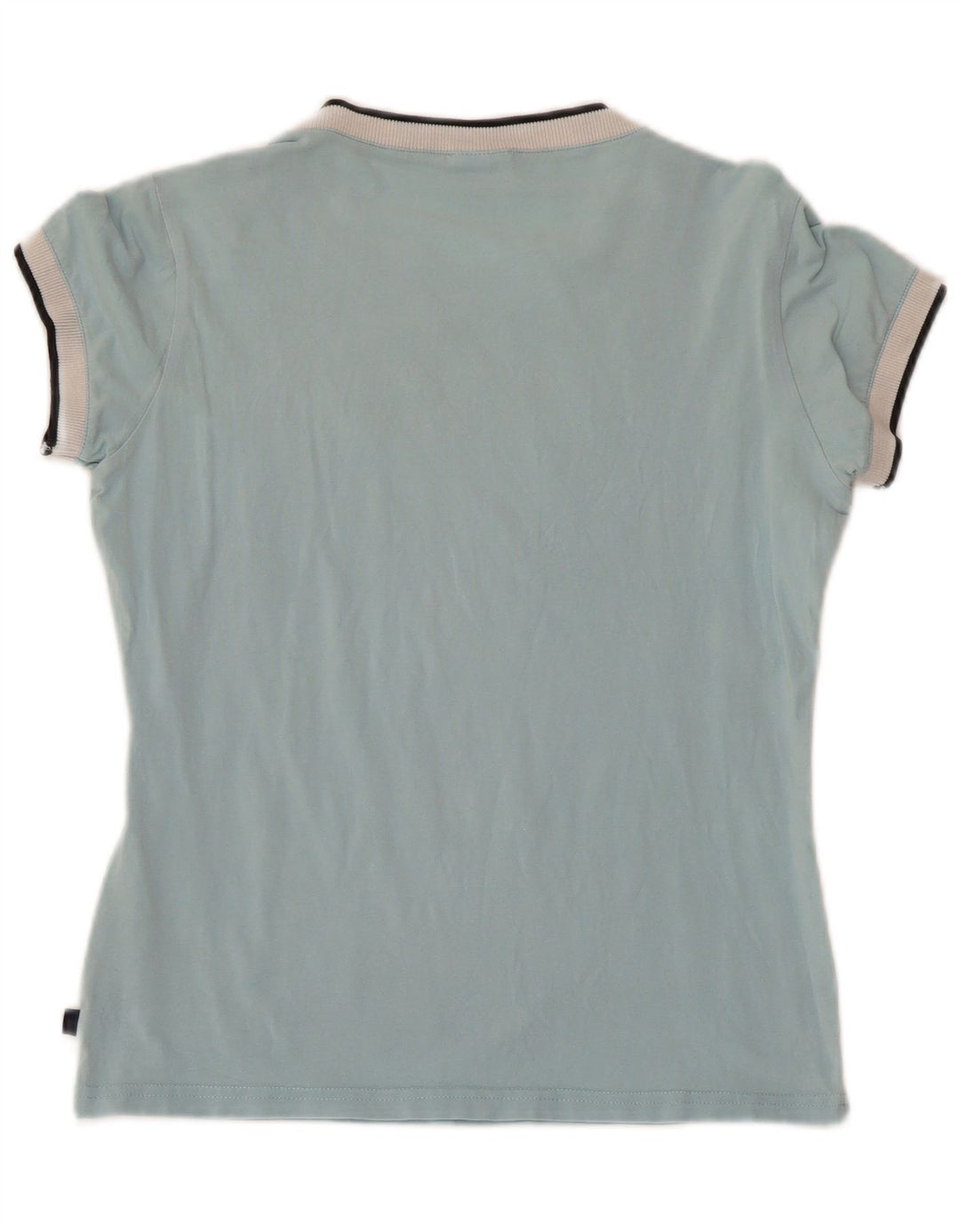 T-shirt grafica ASICS da donna Top UK 12 cotone blu medio