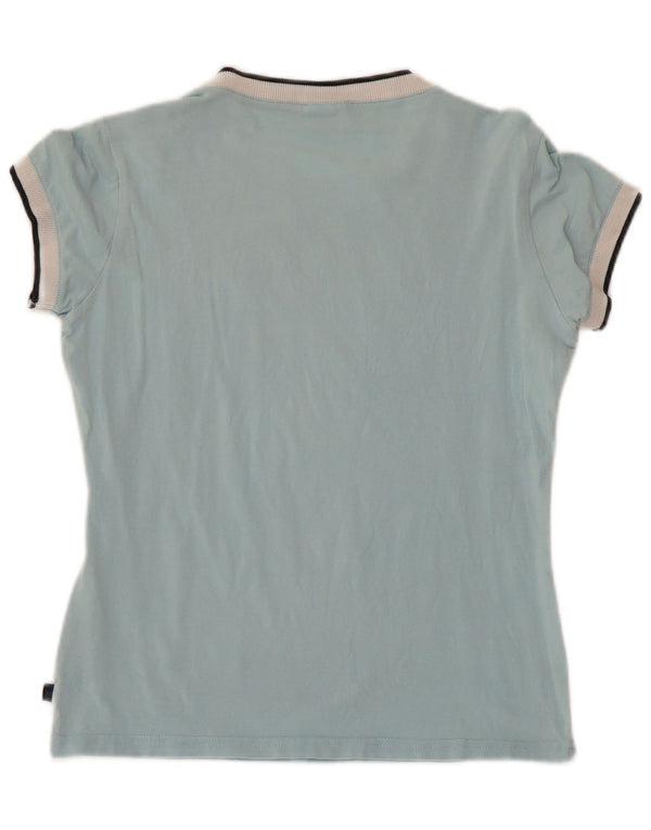 T-shirt grafica ASICS da donna Top UK 12 cotone blu medio