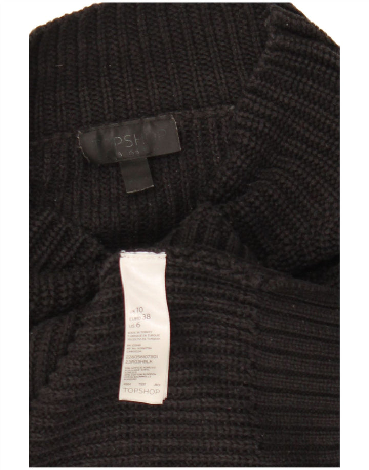 Topshop Maglione da donna corto oversize con collo a tartaruga UK 10 piccolo nero