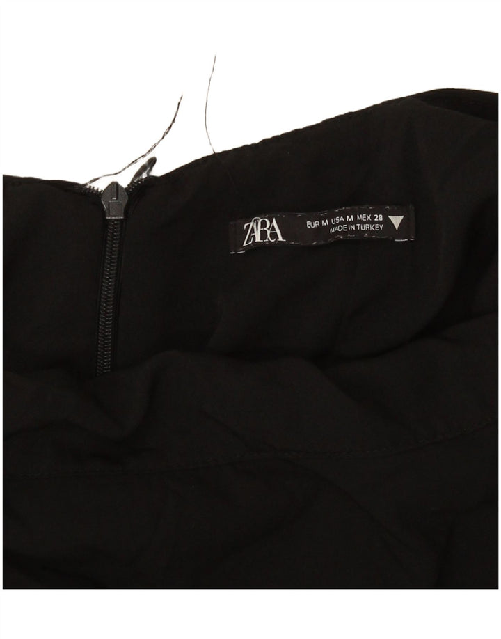 Mini abito con spalle scoperte Zara da donna UK 14 medio nero