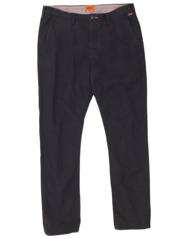 Pantaloni chino slim da uomo Superdry XL W36 L31 cotone blu navy