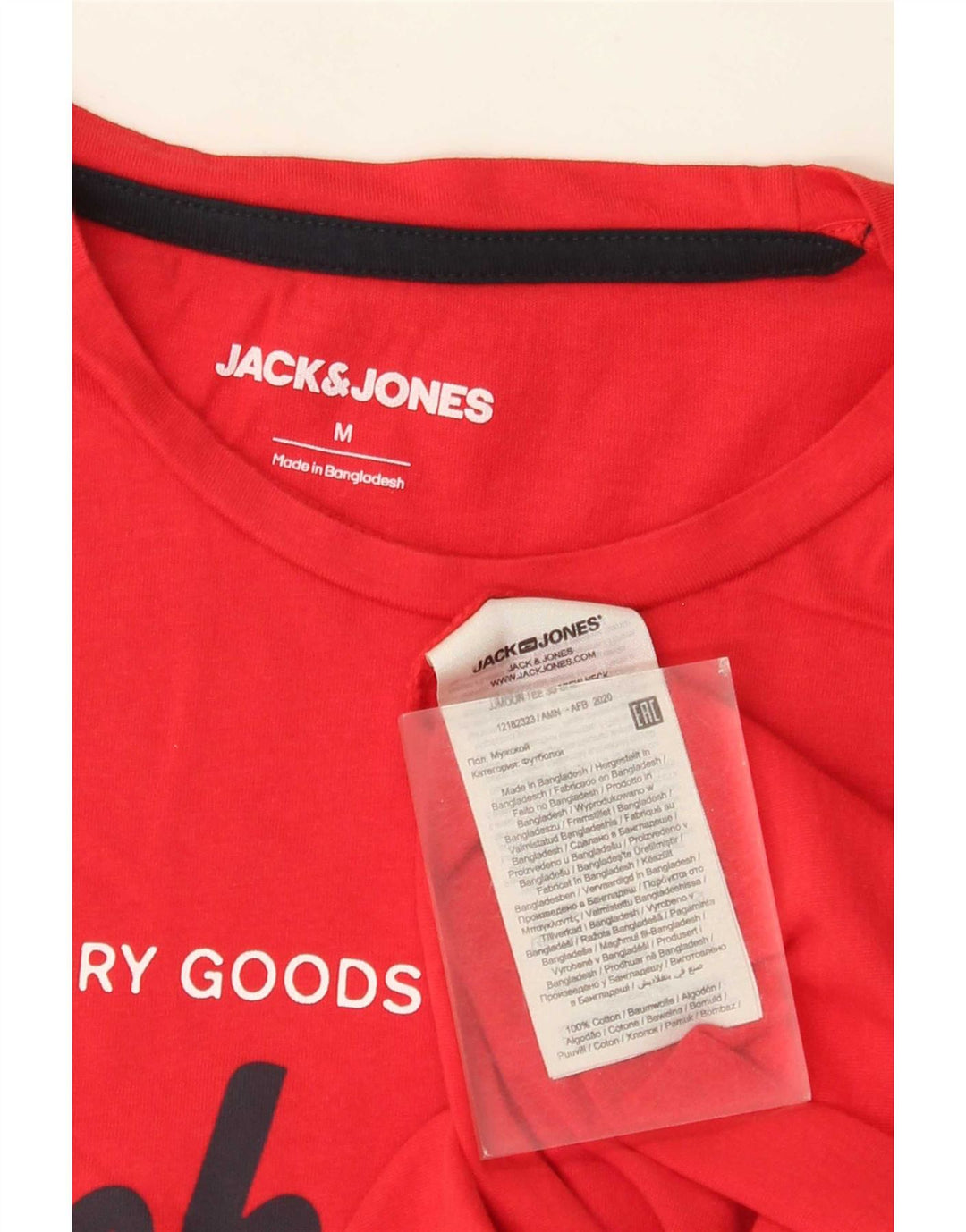 T-shirt grafica da uomo Jack & Jones Top in cotone rosso medio