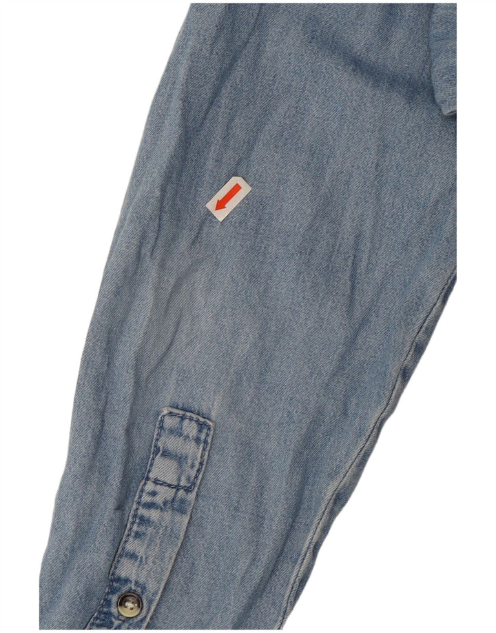 Camicia in denim da donna Topshop UK 12 cotone blu medio