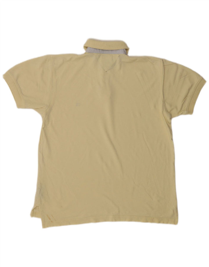 Polo da uomo Tommy Hilfiger piccola in cotone giallo