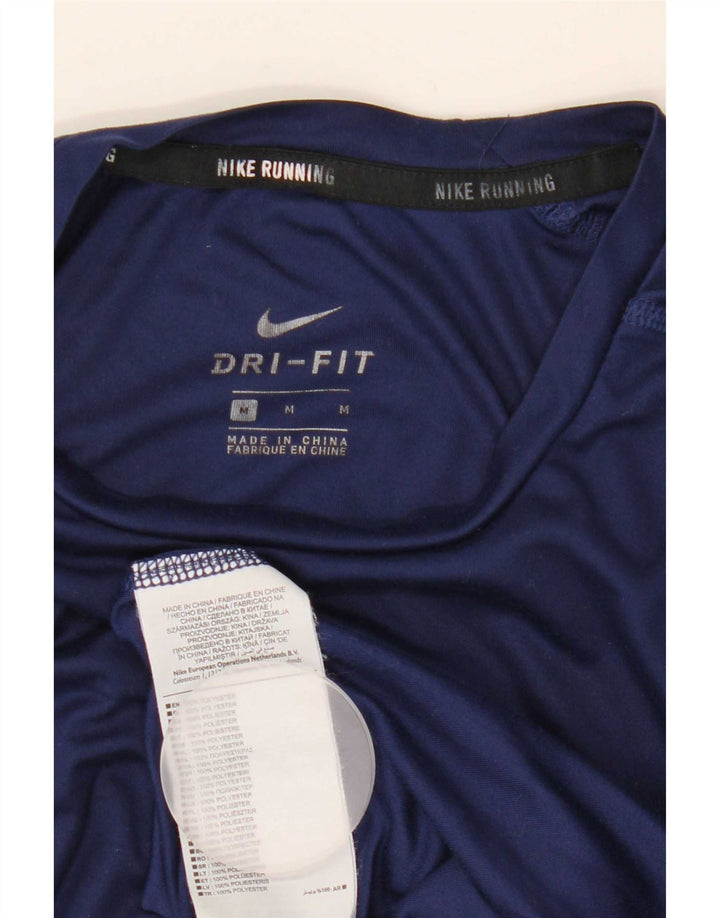 Nike Dri Fit Top da uomo a maniche lunghe in poliestere medio blu navy