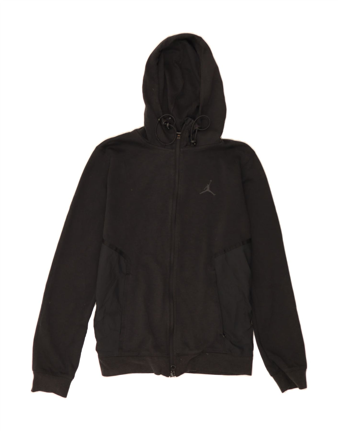 JORDAN Womens Zip Hoodie Sweater UK 16 Large Black Polyester Vintage Jordan and Second-Hand Jordan from Messina Hembry 