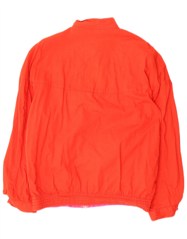 Giubbotto bomber reversibile da donna vintage UK 12 rosa medio geometrico