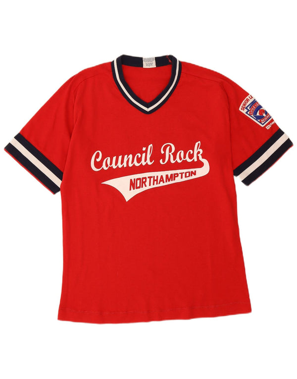 Maglietta grafica da donna Wilson Top UK 18 XL Poliestere a righe rosse