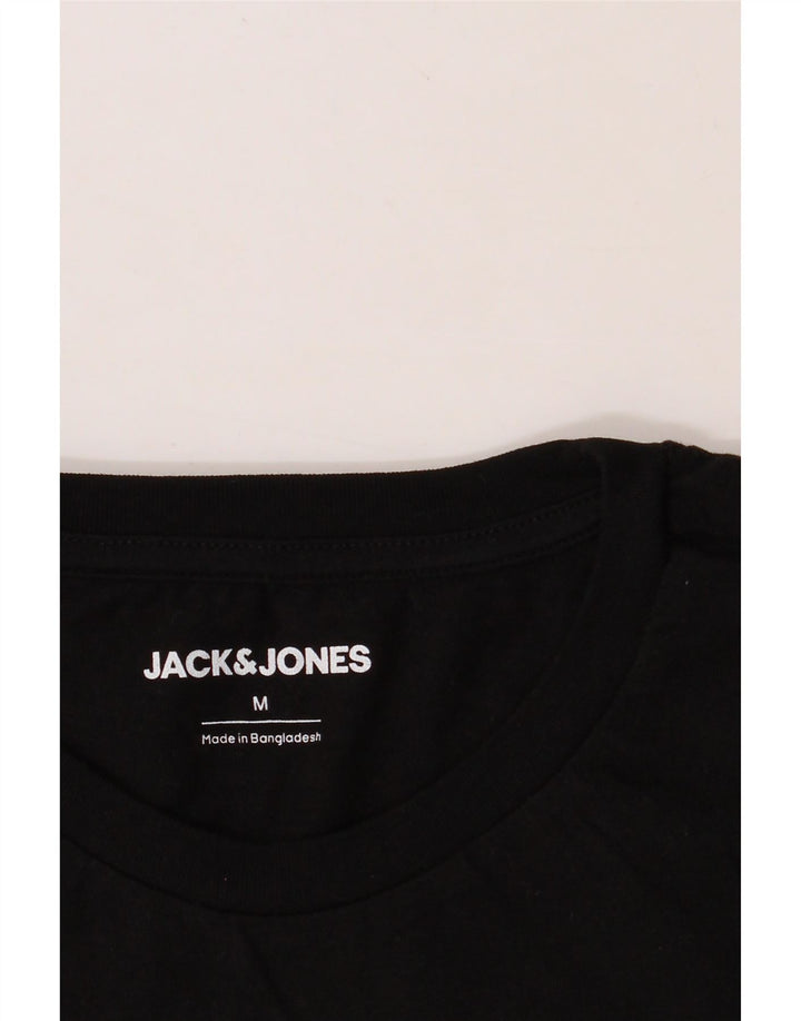 JACK & JONES Mens Graphic T-Shirt Top Medium Black Cotton Vintage Jack & Jones and Second-Hand Jack & Jones from Messina Hembry 
