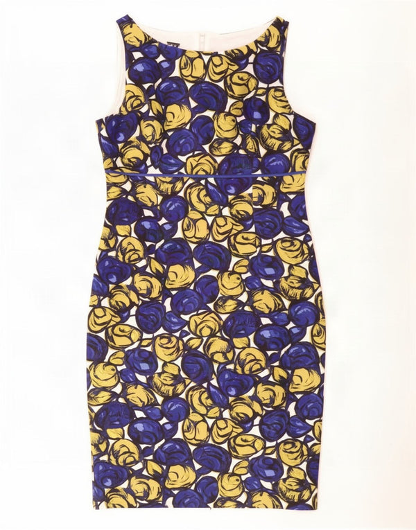 Abito tubino senza maniche da donna Hobbs UK 12 Seta floreale blu medio