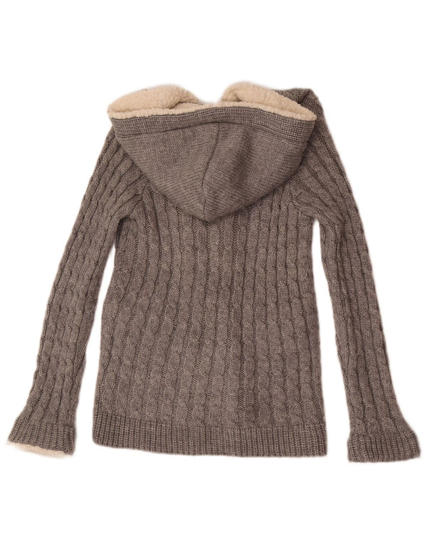 Maglione con cappuccio da donna Zara UK 10 piccolo acrilico grigio